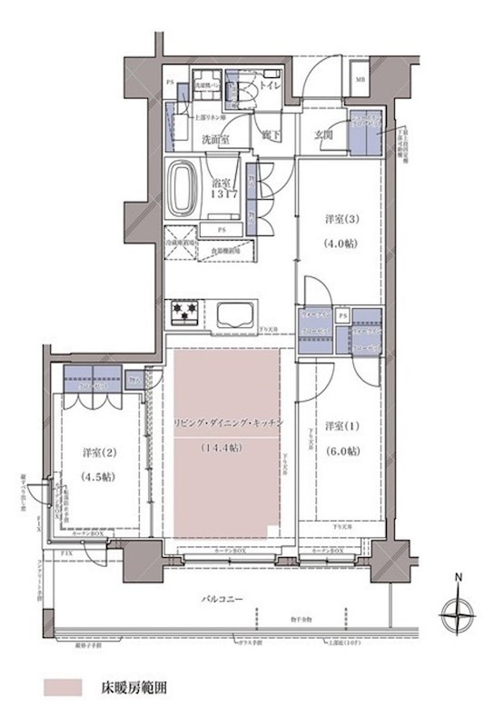 ディームス横濱青木町 805号室 間取り