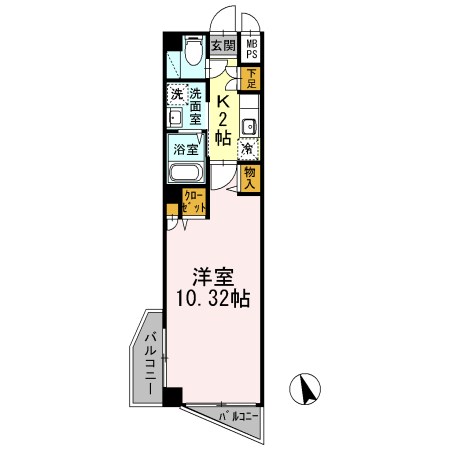 フォンテーヌ 201号室 間取り