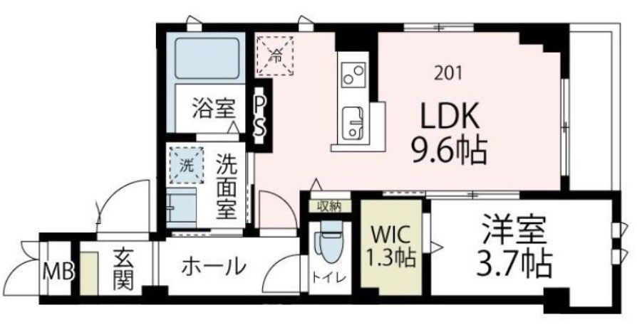 クリザンテム中幸町 201号室 間取り