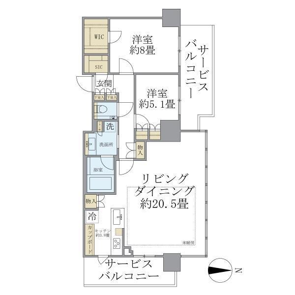 THE YOKOHAMA FRONT TOWER 3301号室 間取り