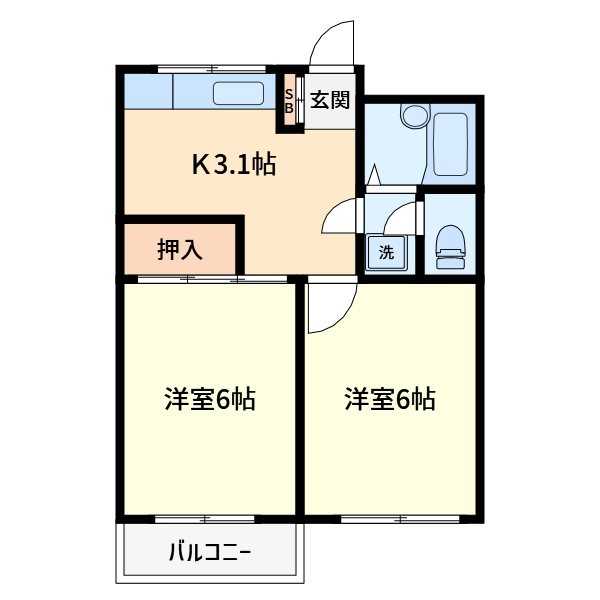 フォレスト宮前 302号室 間取り