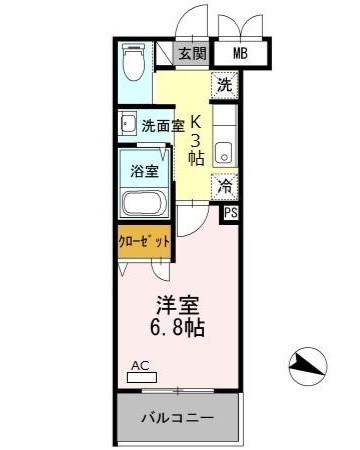 ミラージュ新子安 107号室 間取り