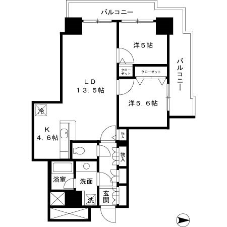 パシフィックロイヤルコートみなとみらいアーバンタワー 1208号室 間取り
