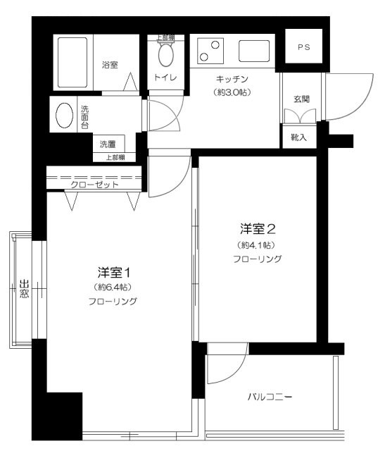 シティパレス横浜阪東橋 201号室 間取り