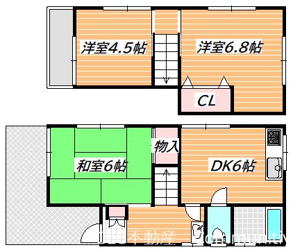 相之川１丁目貸家 間取り図