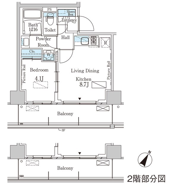 パークアクシス横濱大通り公園 203号室 間取り