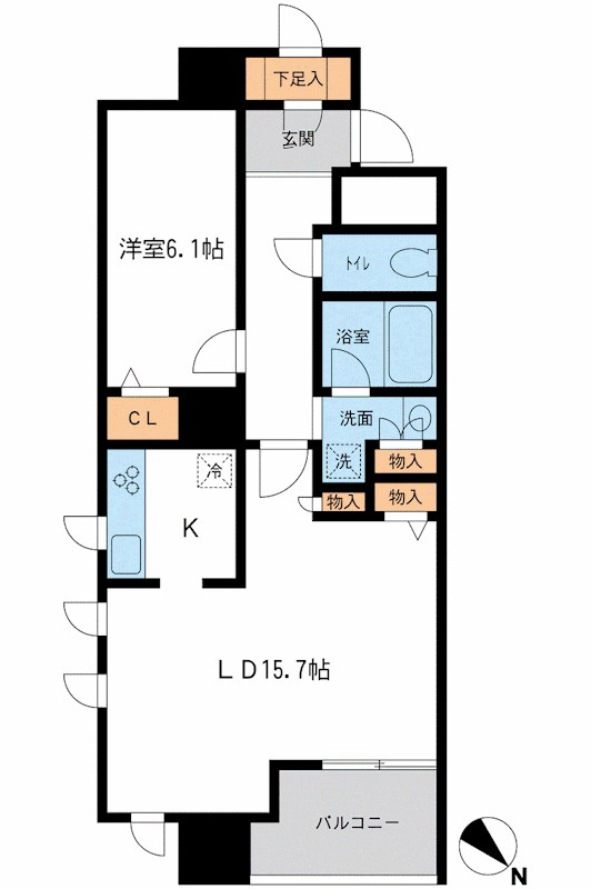 メトロタワー山下町 1005号室 間取り