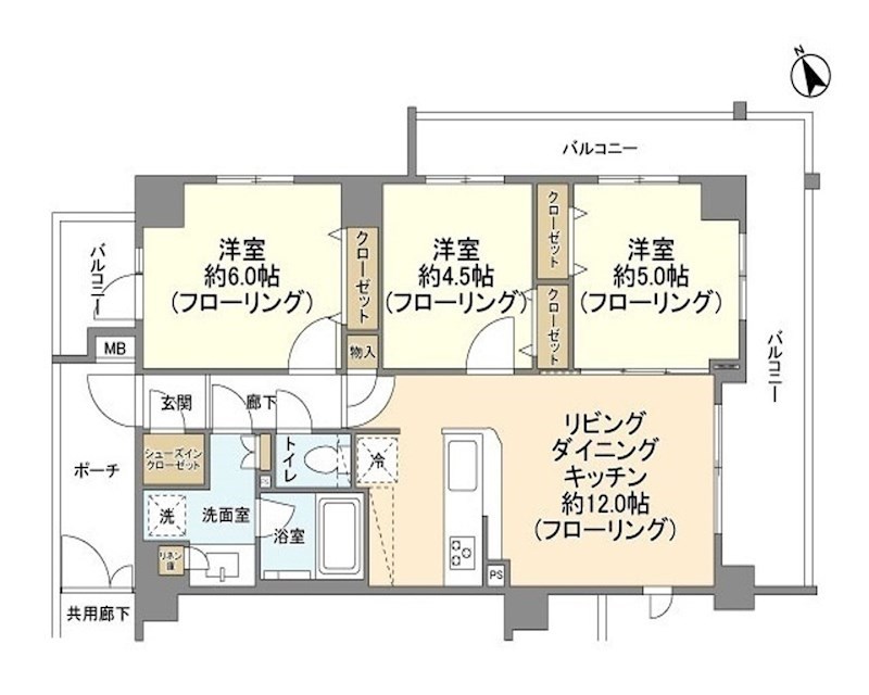 ファインスクエア東白楽Ⅰ 405号室 間取り