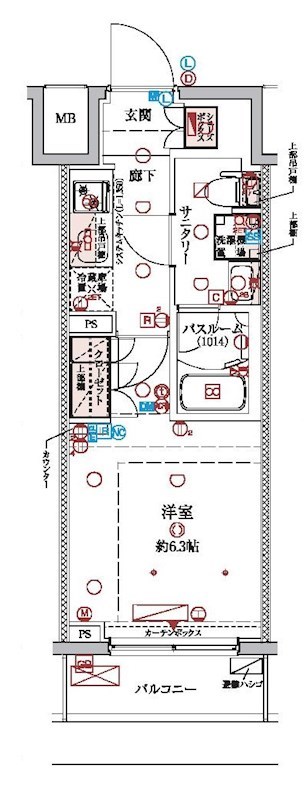 ラクラス横浜 708号室 間取り