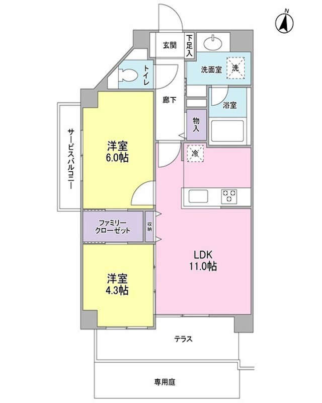 ディアレンス高島台 201号室 間取り