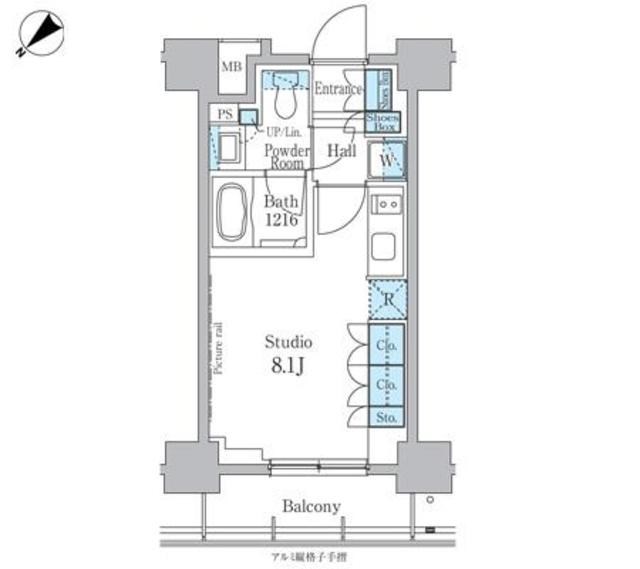 パークアクシス横浜反町公園 405号室 間取り