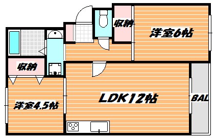 ファミール日の出Ｂ棟  間取り図