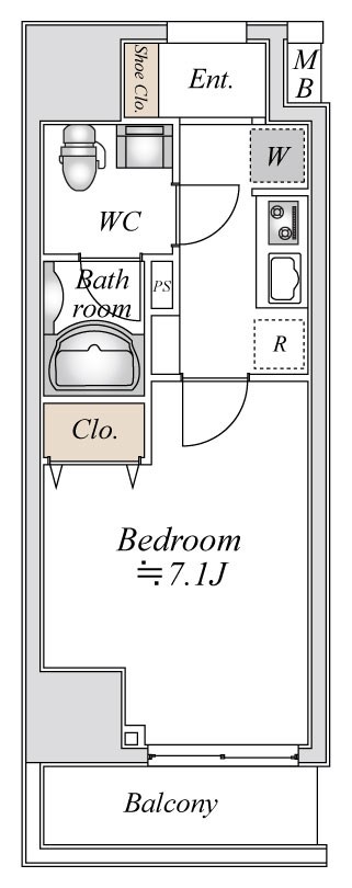 BandoubashiRentalApartment 806号室 間取り