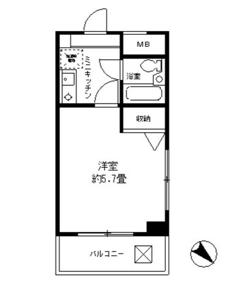 シャルム白楽 203号室 間取り