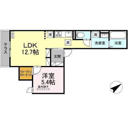 D Paina Ogura 101号室 間取り
