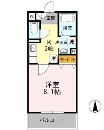 スカイヴィラージュ 402号室 間取り