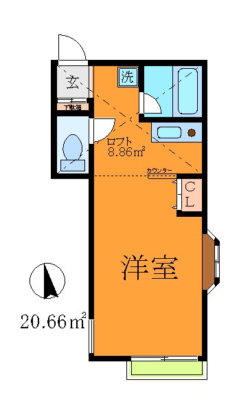 ル・シエル 202号室 間取り