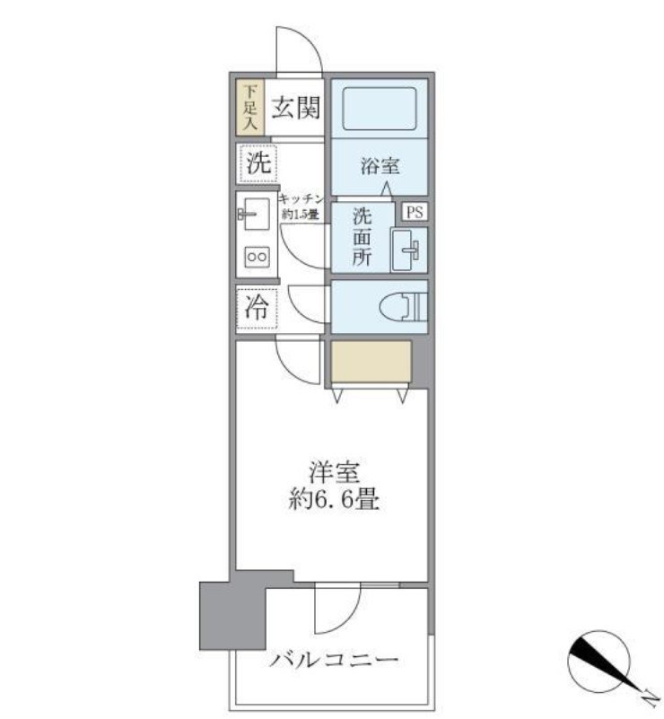 フェルモ横浜桜木町 303号室 間取り