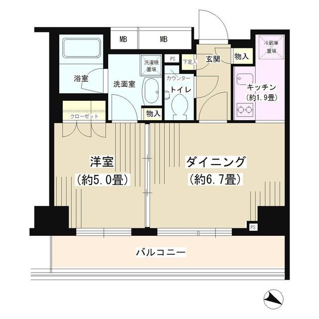 PORTO PARTIRE YOKOHAMA 401号室 間取り