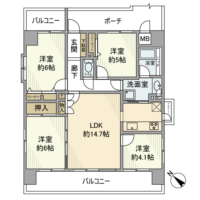 クレストフォルム横濱サウスステージ 間取り