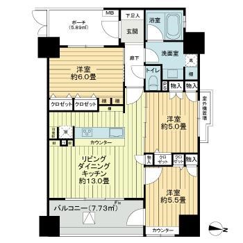 ユニーブル横濱 905号室 間取り