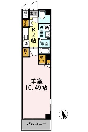 フォンテーヌ 404号室 間取り