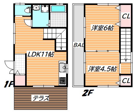 当代島3丁目戸建 間取り図