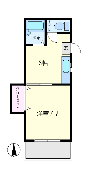 コーポラス親和 106号室 間取り