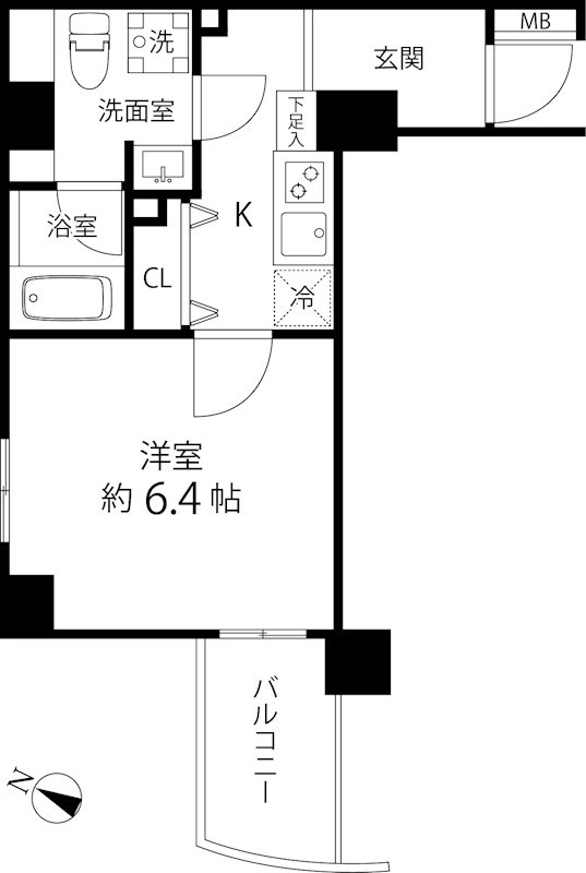 マーレ横浜白金 609号室 間取り