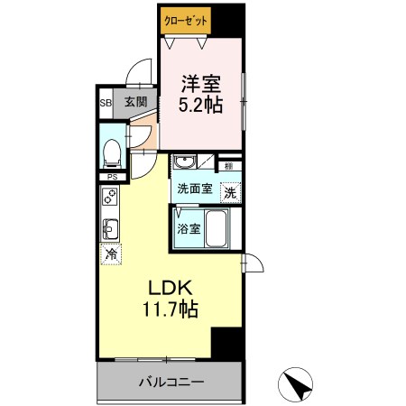 ベイサイドヒルズ関内 806号室 間取り