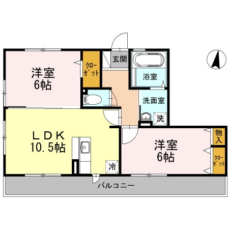 ドルチェ伊勢町 202号室 間取り