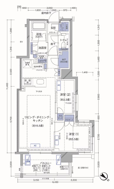 ラティエラ横濱大通り公園 208号室 間取り