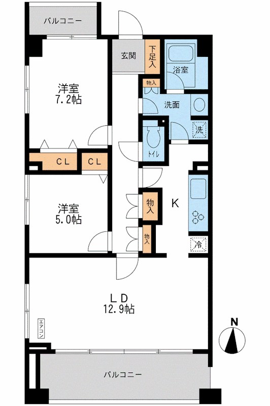 CASSIA横濱ガーデン山 407号室 間取り
