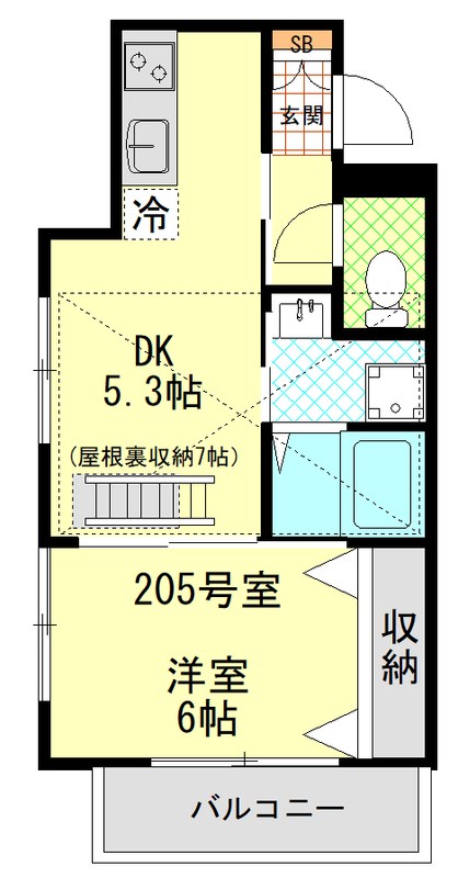 NAKAHA　LIFE 205号室 間取り