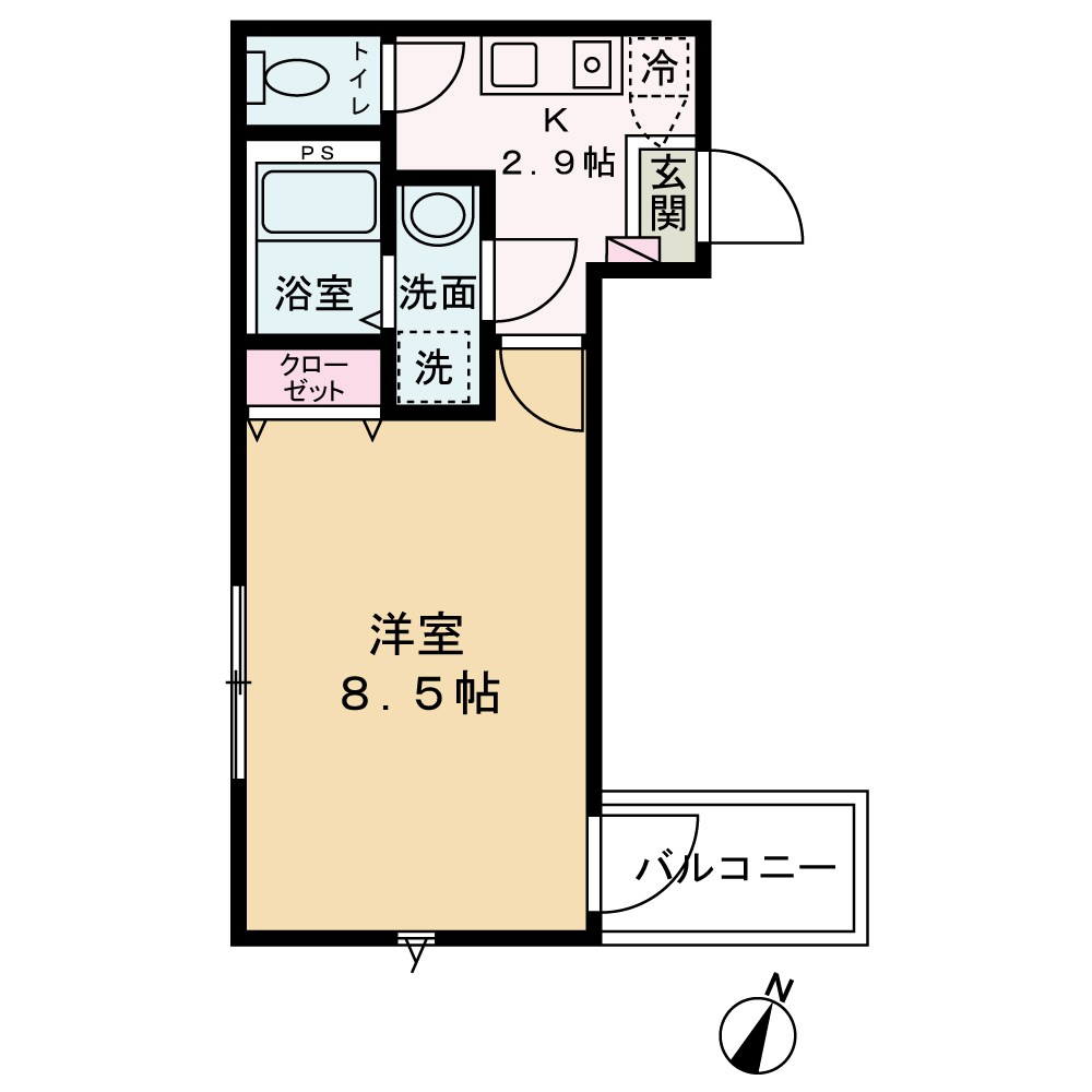 ゆいの木杉田 205号室 間取り
