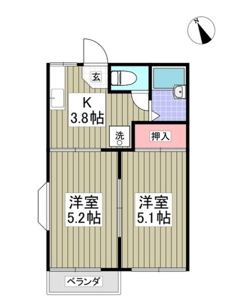 コスタル杉田 203号室 間取り