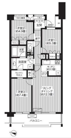 シエールグラン洋光台南公園 505号室 間取り