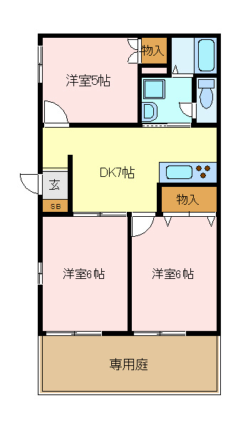シャルム栗木 1階号室 間取り