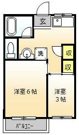 ジュネス富岡  201号室 間取り