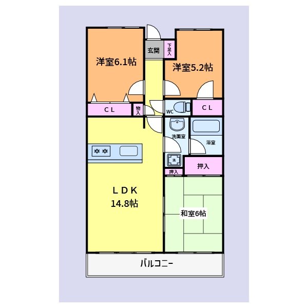 ディアパーク杉田南 102号室 間取り