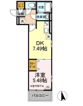 エクセリア中央 203号室 間取り