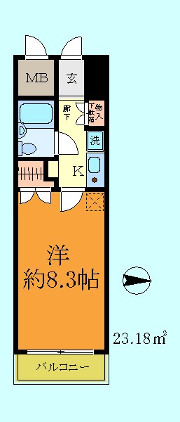 オーベル川崎 908号室 間取り