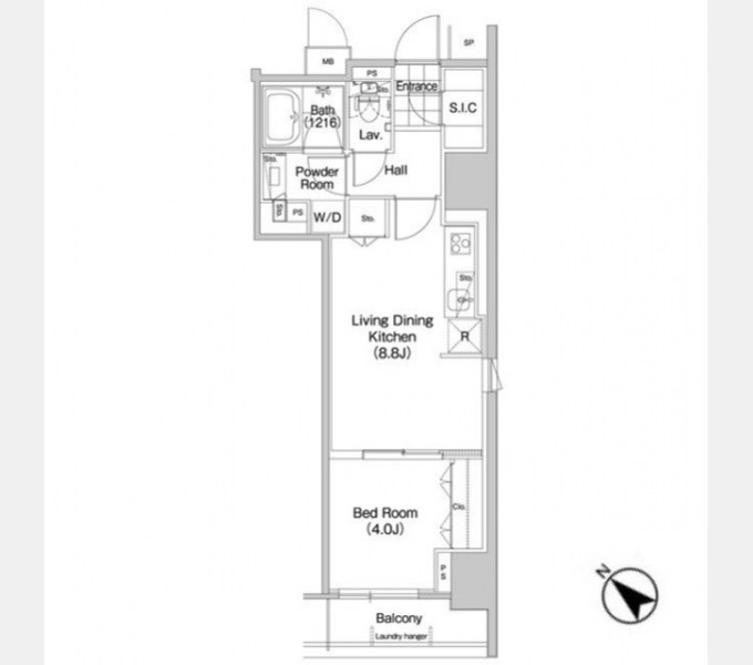 コンフォリア蒲田 1214号室 間取り