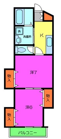 ガーデンヒルズY＆K 203号室 間取り