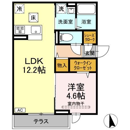 D Paina　上平間Ⅰ 105号室 間取り