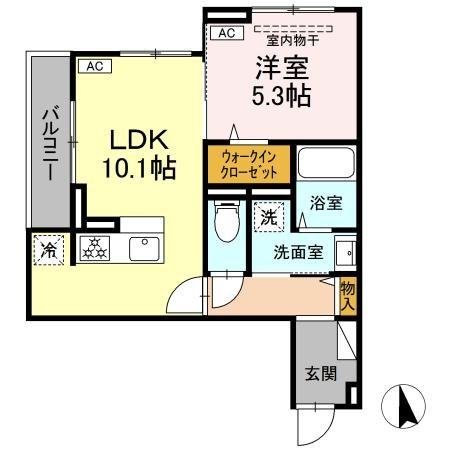 D Paina　上平間Ⅰ 303号室 間取り
