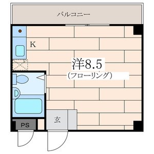アサミハウス第６ 102号室 間取り