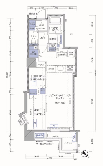 ラティエラ横濱大通り公園 909号室 間取り