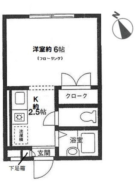 銀ハイツ 102号室 間取り