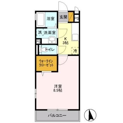 ウィステリア 203号室 間取り